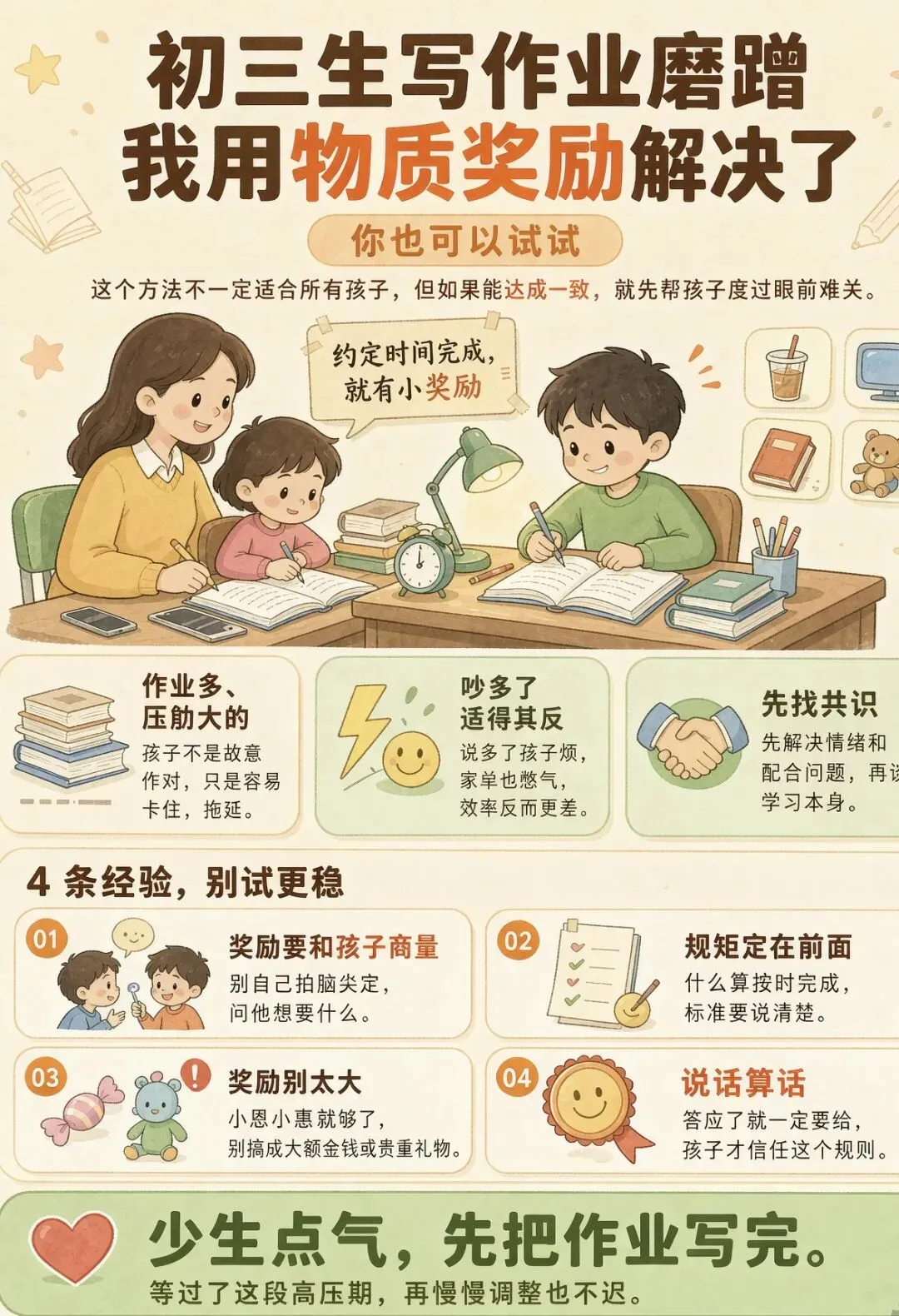 初三生写作业磨蹭,我用物质奖励解决了,你也可以试试-第1张图片-四季读书网 初三生写作业磨蹭,我用物质奖励解决了,你也可以试试-第1张图片-四季读书网