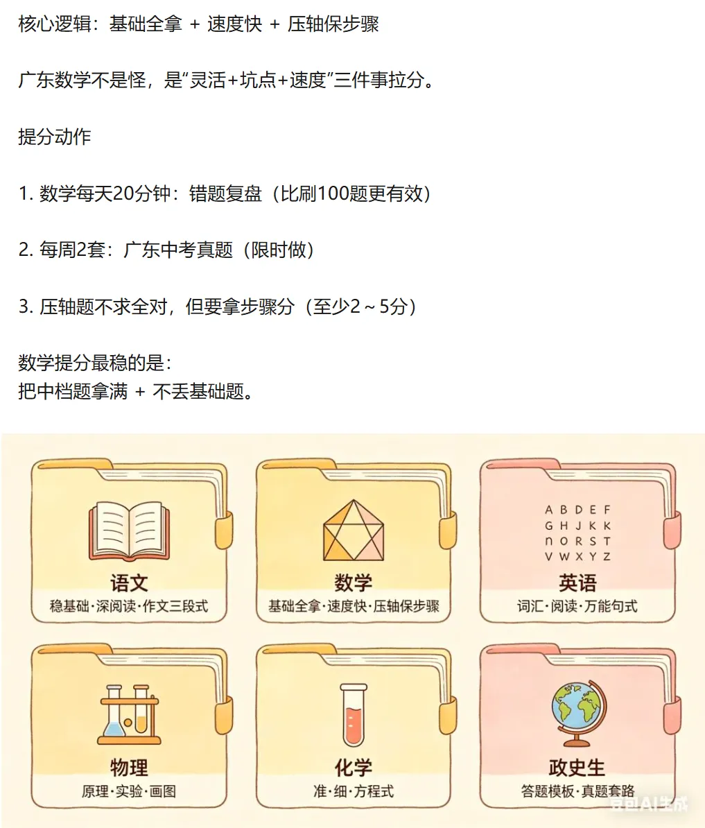 干货整理|广东中考提分模型:照着做,至少多拿30~80分!建议家长替孩子收藏!-第5张图片-四季读书网 干货整理|广东中考提分模型:照着做,至少多拿30~80分!建议家长替孩子收藏!-第5张图片-四季读书网