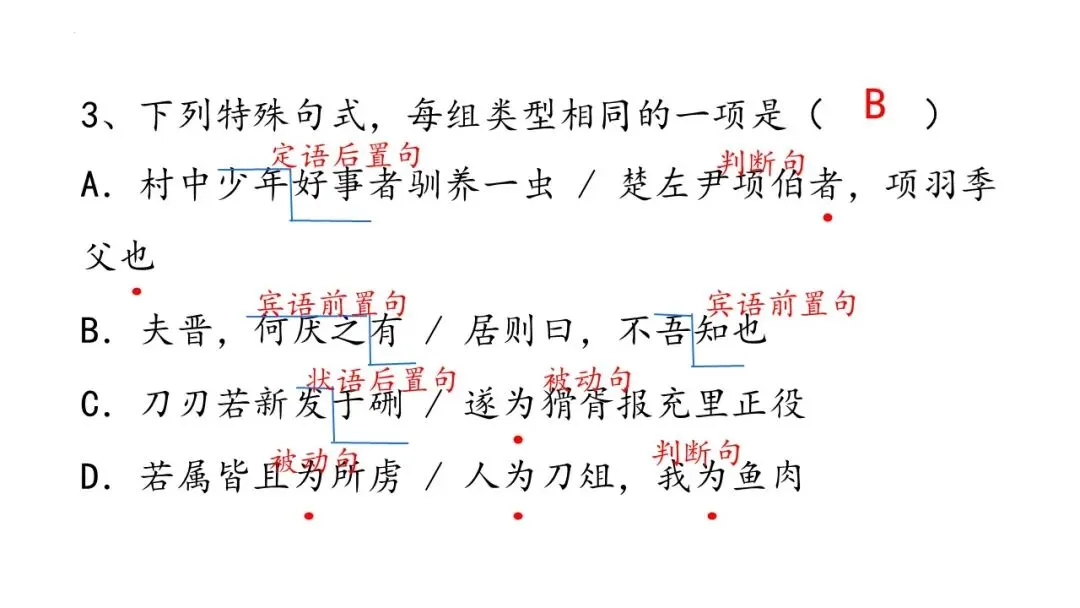 高考语文总复习:文言文特殊句式-第28张图片-四季读书网 高考语文总复习:文言文特殊句式-第28张图片-四季读书网