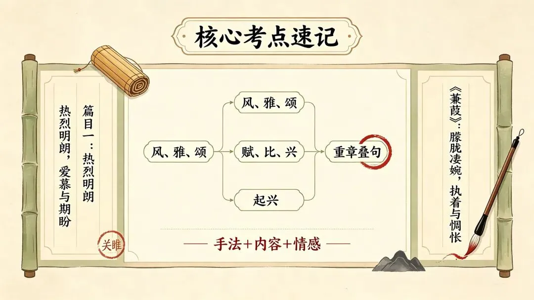 三百一十六日·语文伴中考|Day42(2026.09.23)《关雎》《蒹葭》——《诗经》高频篇目逐篇考点全梳理-第2张图片-四季读书网 三百一十六日·语文伴中考|Day42(2026.09.23)《关雎》《蒹葭》——《诗经》高频篇目逐篇考点全梳理-第2张图片-四季读书网