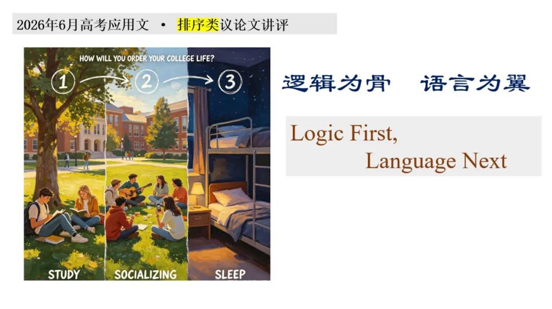 公开课:逻辑为骨,语言为翼—高考排序类应用文讲评(以2026 年6月全国一卷真题为例)-第1张图片-四季读书网 公开课:逻辑为骨,语言为翼—高考排序类应用文讲评(以2026 年6月全国一卷真题为例)-第1张图片-四季读书网