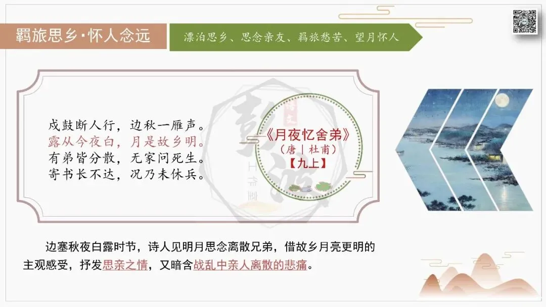 【中考古诗词复习-课件】02-情感分类-2羁旅思乡・怀人念远+对比阅读(3元)-第19张图片-四季读书网 【中考古诗词复习-课件】02-情感分类-2羁旅思乡・怀人念远+对比阅读(3元)-第19张图片-四季读书网
