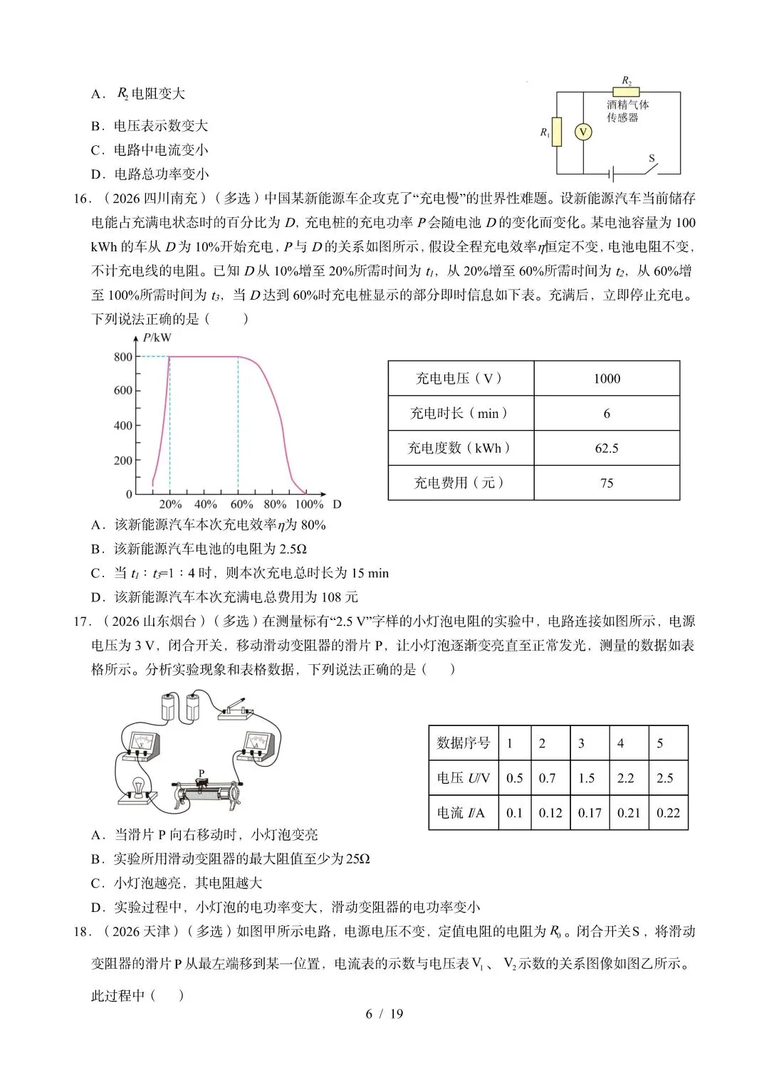中考物理 | 2026年中考电功电功率电热器真题汇编一含答案-第9张图片-四季读书网 中考物理 | 2026年中考电功电功率电热器真题汇编一含答案-第9张图片-四季读书网