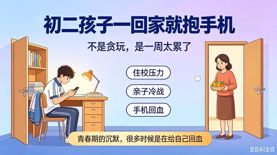 初二孩子住校回家只玩手机、不说话?不是孩子堕落,是家长一直搞错了真相-第1张图片-四季读书网
