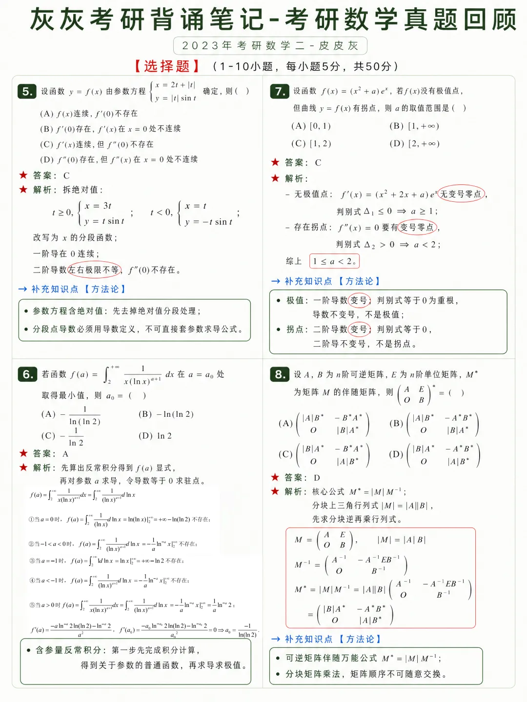 【2023年】考研数学二真题回顾-第3张图片-四季读书网