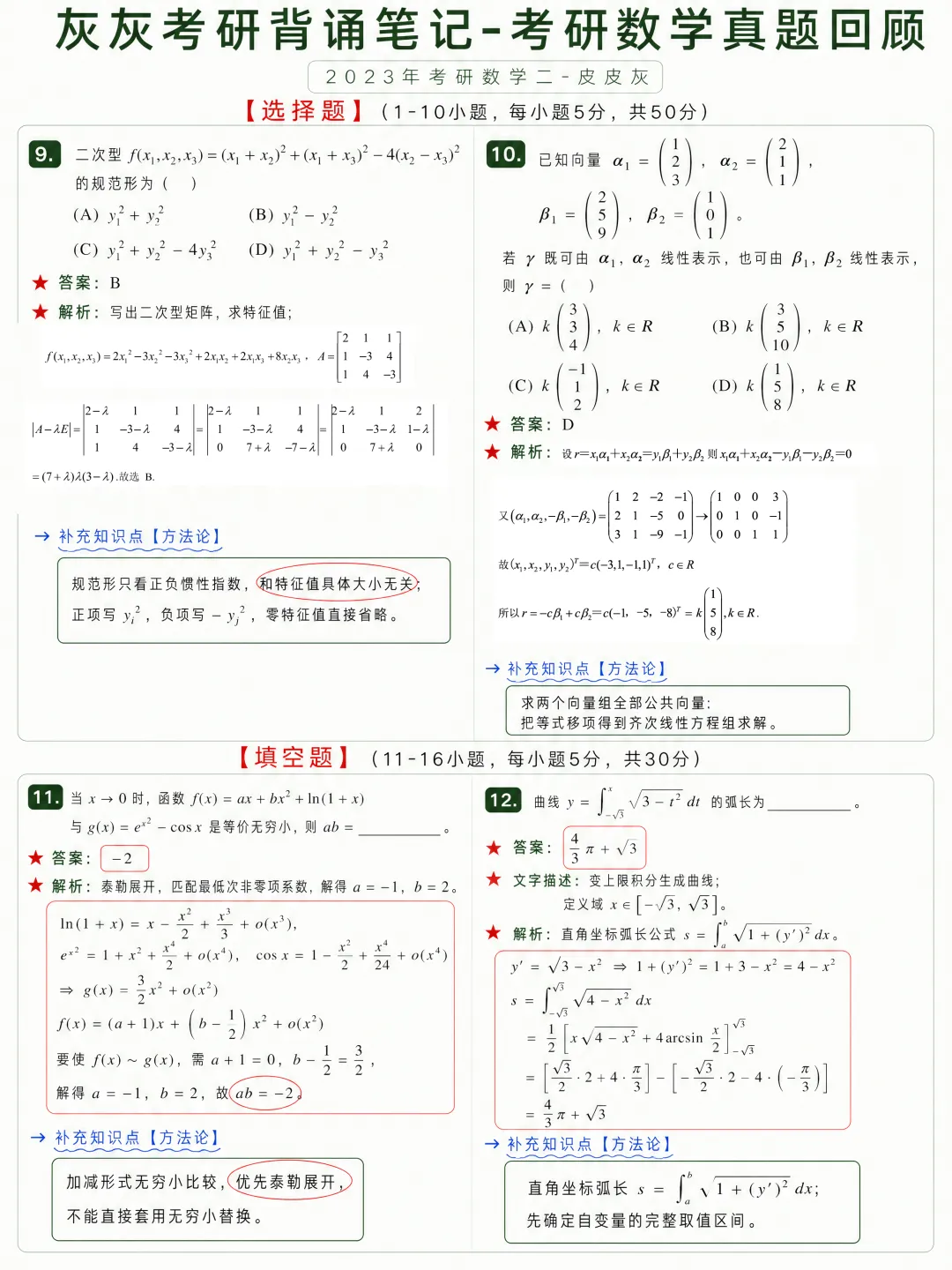 【2023年】考研数学二真题回顾-第4张图片-四季读书网