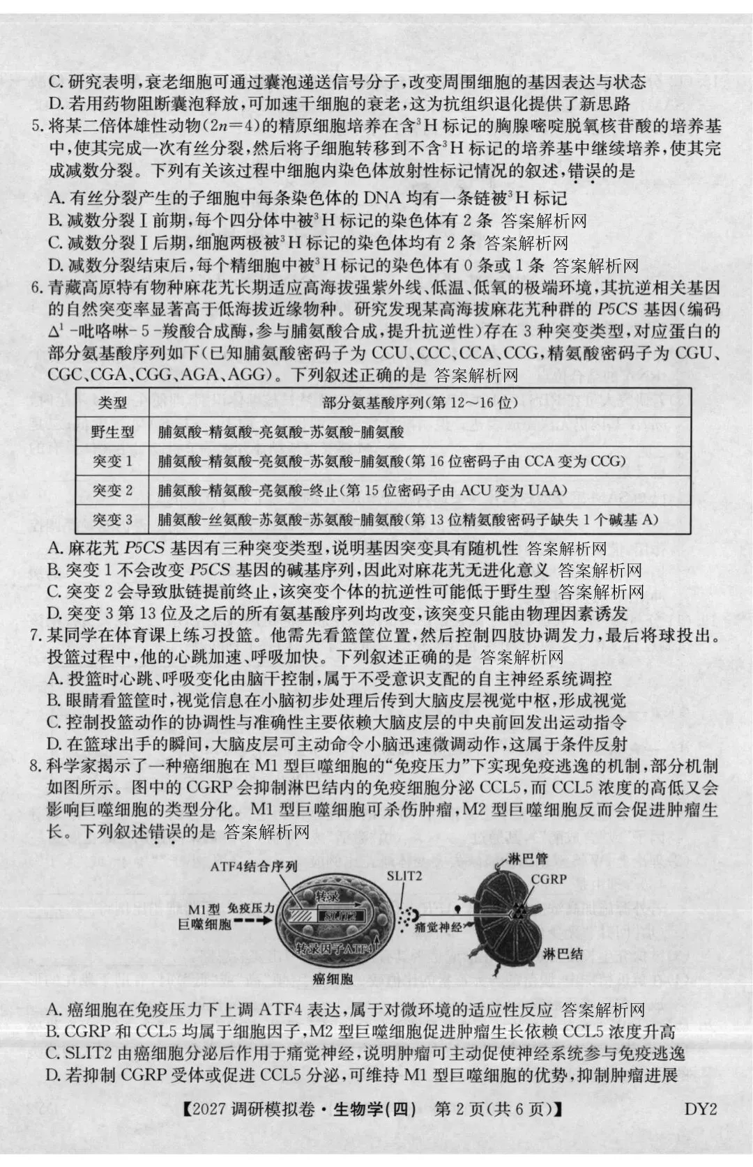 2027届全国高考调研模拟卷(四)各科试题及答案-第7张图片-四季读书网 2027届全国高考调研模拟卷(四)各科试题及答案-第7张图片-四季读书网