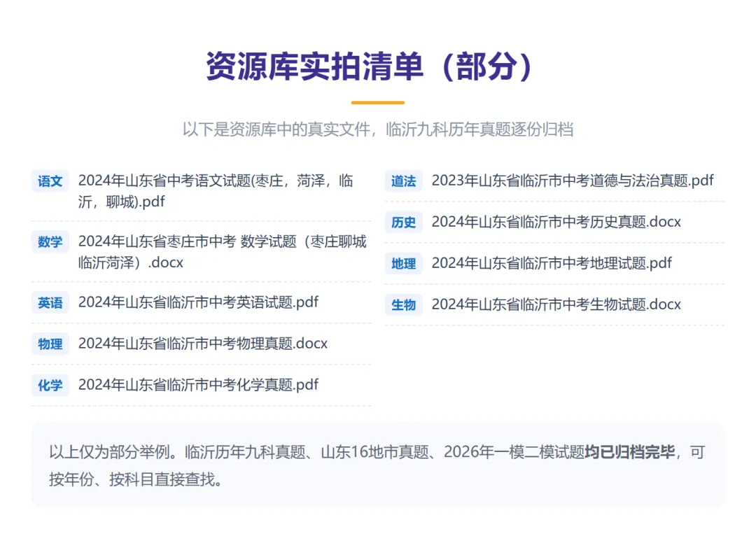 2026临沂中考真题都在这了!9科近17年,全免费,建议收藏-第5张图片-四季读书网