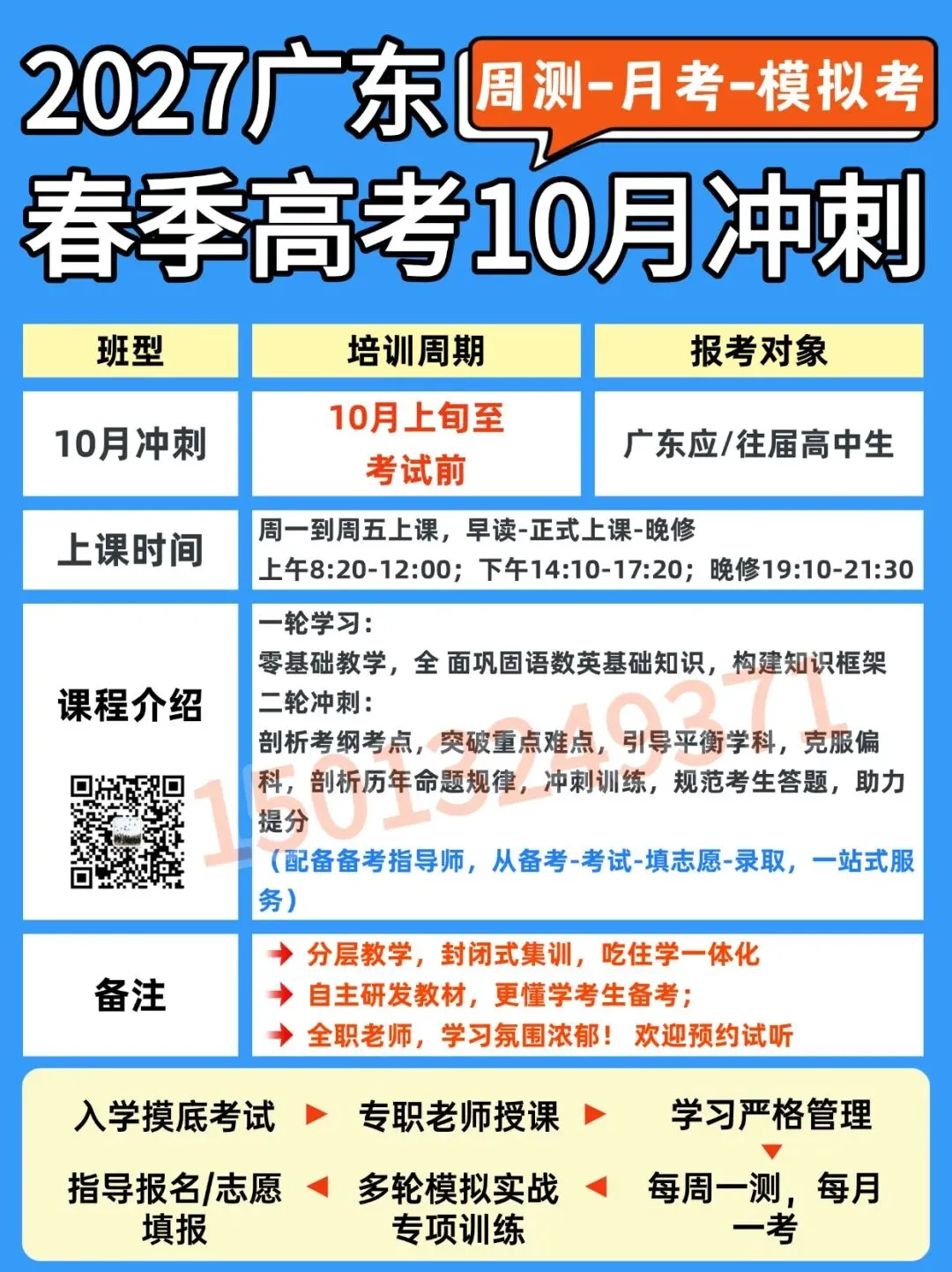 2027广东春季高考10月冲刺|封闭式食宿一体高效备考,周测-月考-模拟考,全力冲刺公办大专!-第2张图片-四季读书网