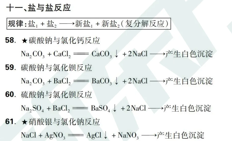【初三中考备考】70个中考常考化学方程式梳理-第9张图片-四季读书网