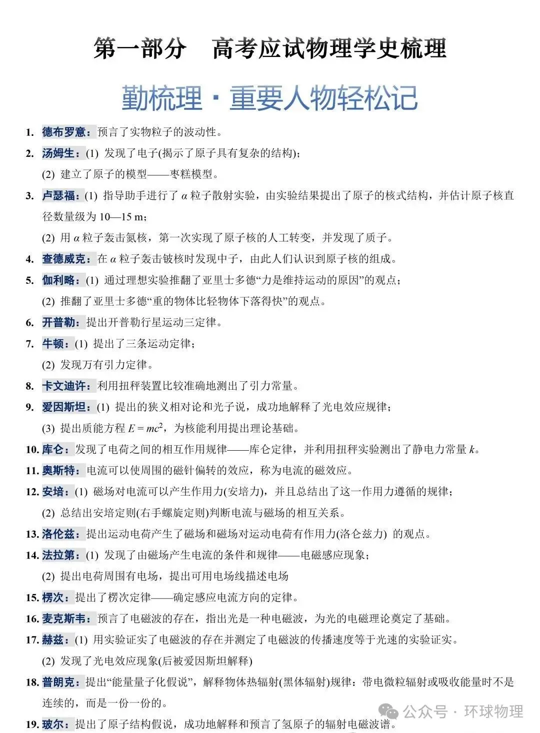 2026版高考物理学史梳理-第1张图片-四季读书网