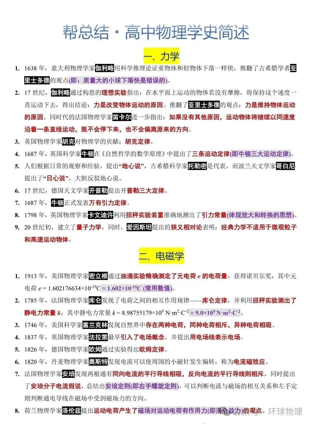 2026版高考物理学史梳理-第2张图片-四季读书网