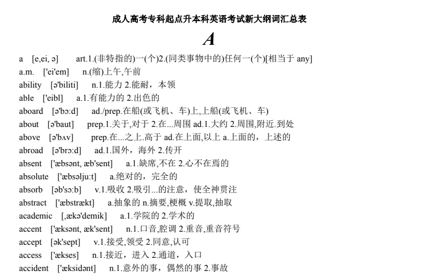 【26成人高考】成考专升本【英语】资料含2015-2025真题试卷与答案-第3张图片-四季读书网 【26成人高考】成考专升本【英语】资料含2015-2025真题试卷与答案-第3张图片-四季读书网