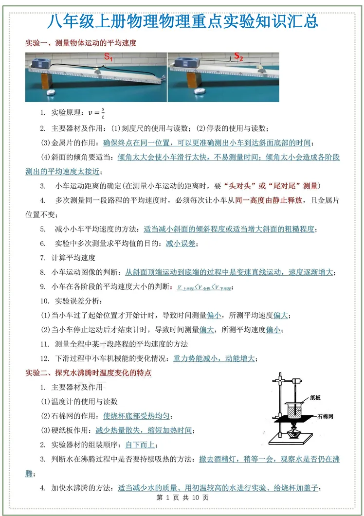 初二物理实验大题总丢分!八上 9 大必考实验汇总,踩分点全部整理-第4张图片-四季读书网 初二物理实验大题总丢分!八上 9 大必考实验汇总,踩分点全部整理-第4张图片-四季读书网
