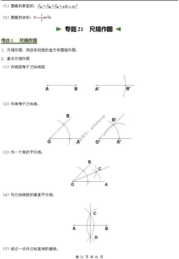 中考数学必背核心知识(涵盖26个专题,84个考点)含word-第31张图片-四季读书网