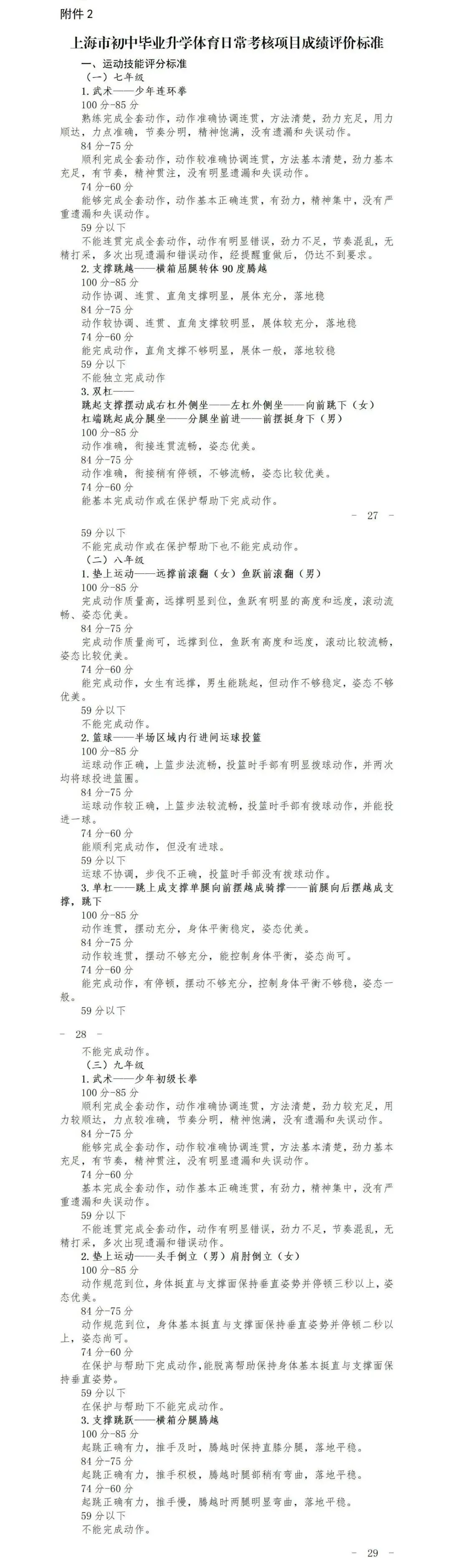 2026上海中考体育评分标准!满分30分,争取全部拿下!-第5张图片-四季读书网
