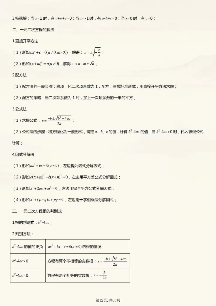 2027年中考数学初三三年数学全册必考知识点总结梳理,电子版可下载打印-第9张图片-四季读书网