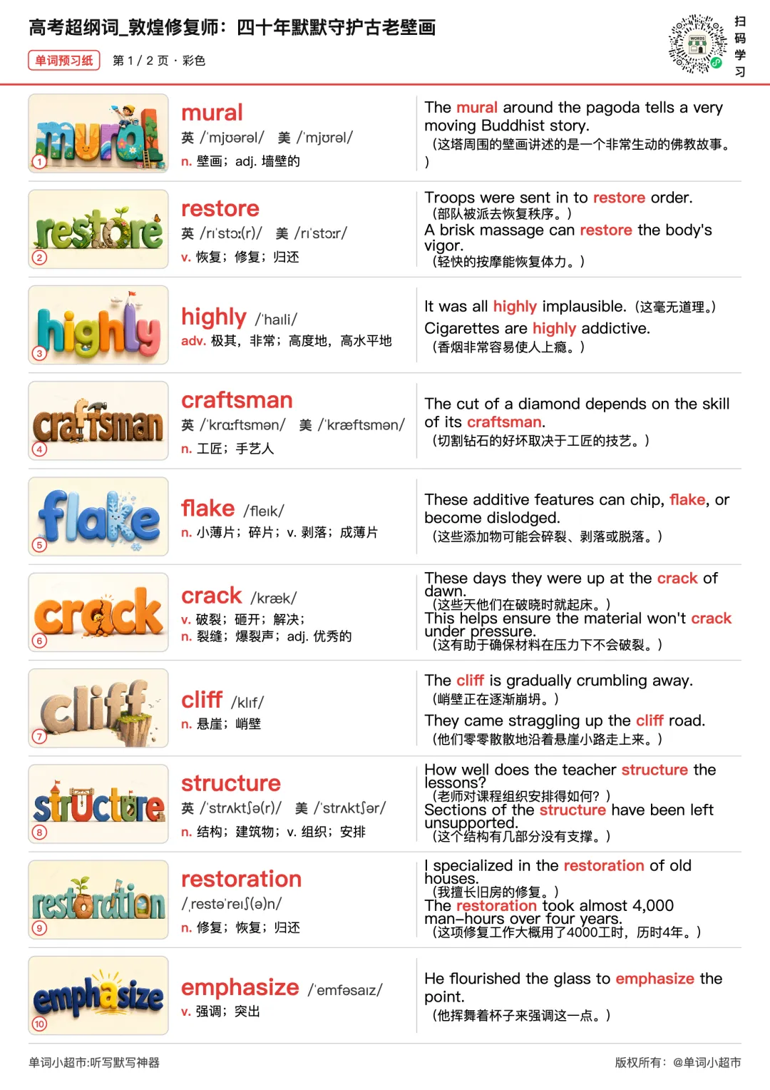 高考同源阅读|敦煌修复师这篇不算难,基础班主练,阅读完形加预习单,提高班加一题刚好-第3张图片-四季读书网