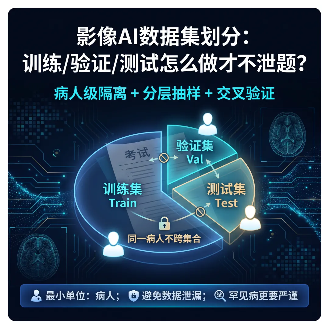 从“模拟考到高考”讲清楚:影像AI数据集划分、防数据泄漏与交叉验证怎么做-第7张图片-四季读书网 从“模拟考到高考”讲清楚:影像AI数据集划分、防数据泄漏与交叉验证怎么做-第7张图片-四季读书网