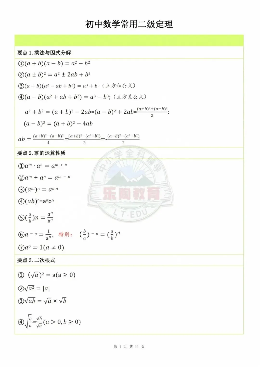 上海中考数学140+必备!70个常用二级结论合集-第9张图片-四季读书网 上海中考数学140+必备!70个常用二级结论合集-第9张图片-四季读书网