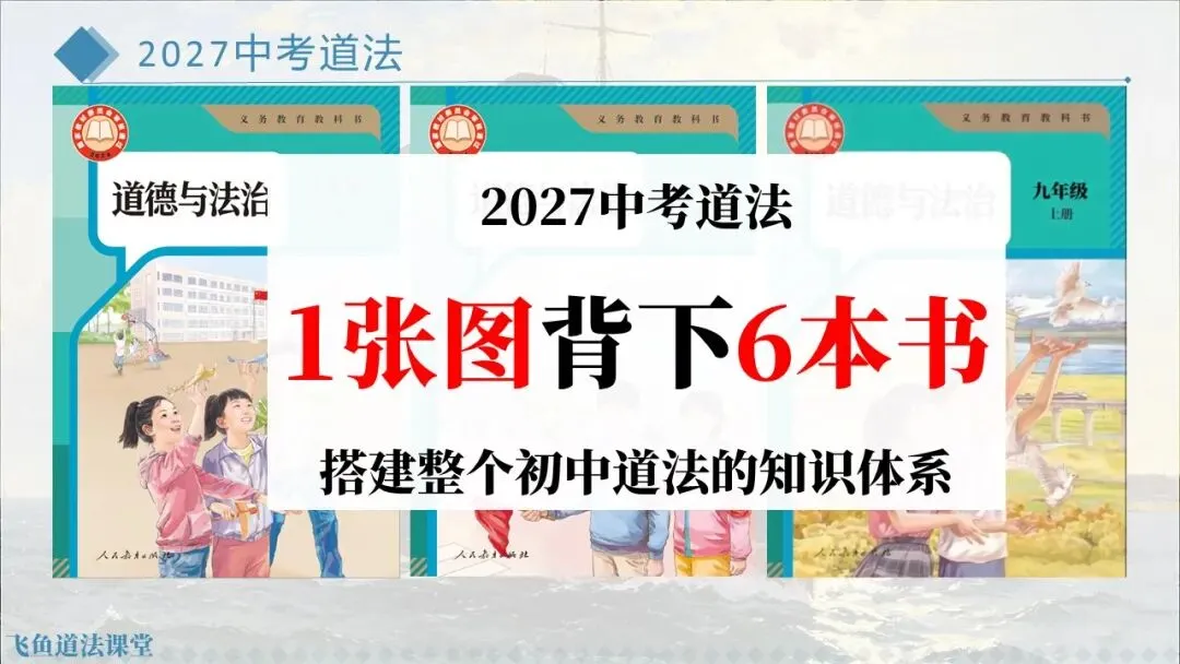 【2027中考】1张图背下初中道法6本书,飞鱼老师手把手带你搭建起整个初中道法知识体系-第1张图片-四季读书网