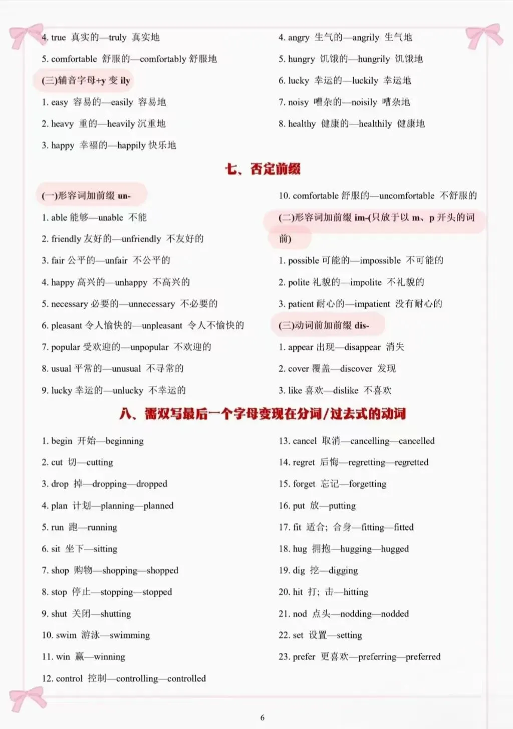 中考英语核心词汇词性转换巩固-第6张图片-四季读书网