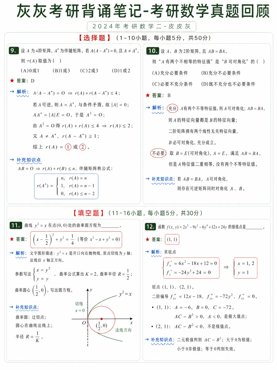 【2024年】考研数学二真题回顾-第4张图片-四季读书网