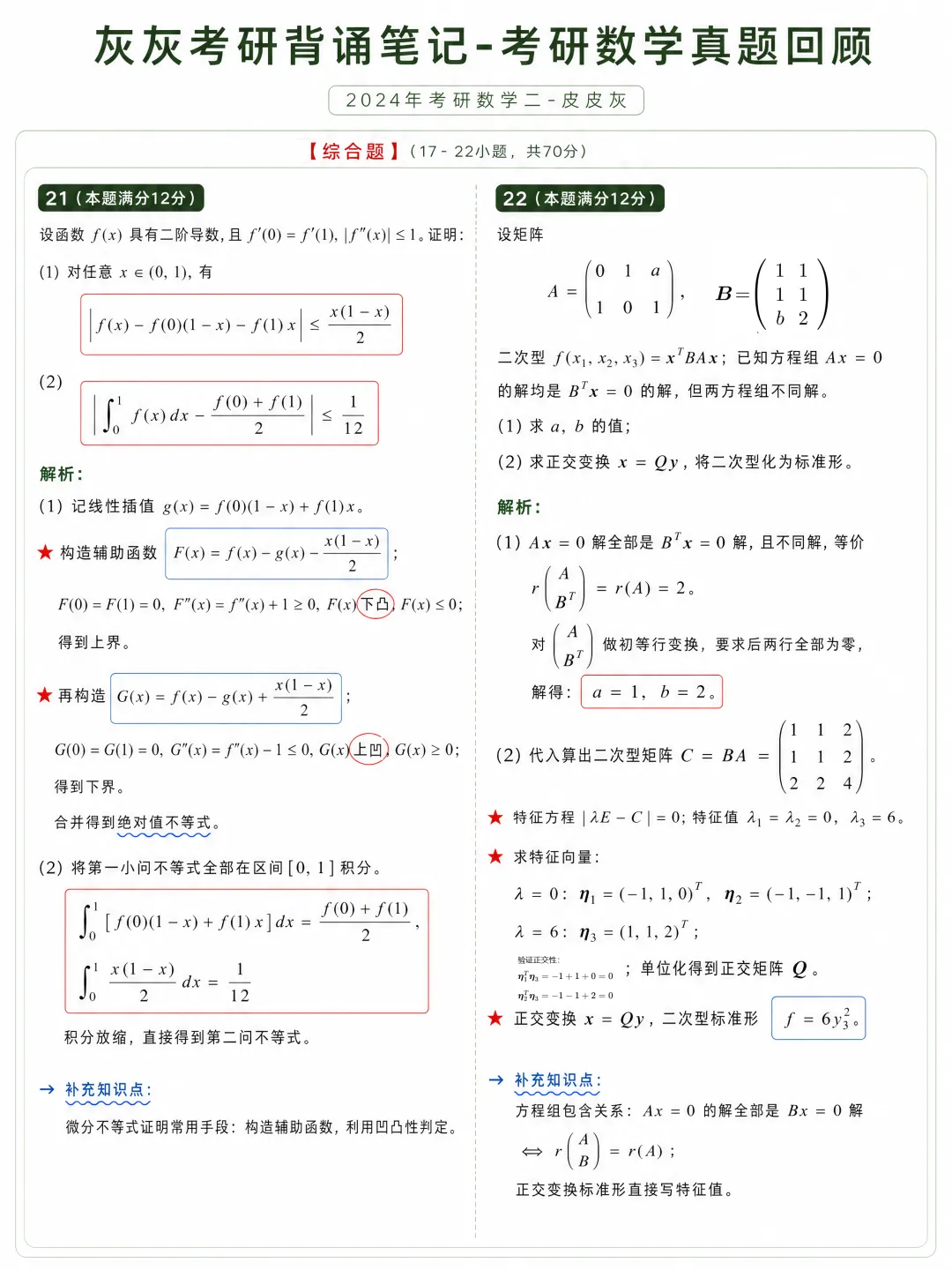 【2024年】考研数学二真题回顾-第7张图片-四季读书网
