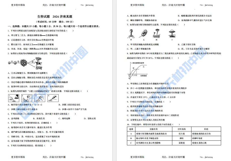 免费领取!2026年济南中考语文、数学、英语、物理、化学、地理、生物真题试卷及答案-第16张图片-四季读书网 免费领取!2026年济南中考语文、数学、英语、物理、化学、地理、生物真题试卷及答案-第16张图片-四季读书网