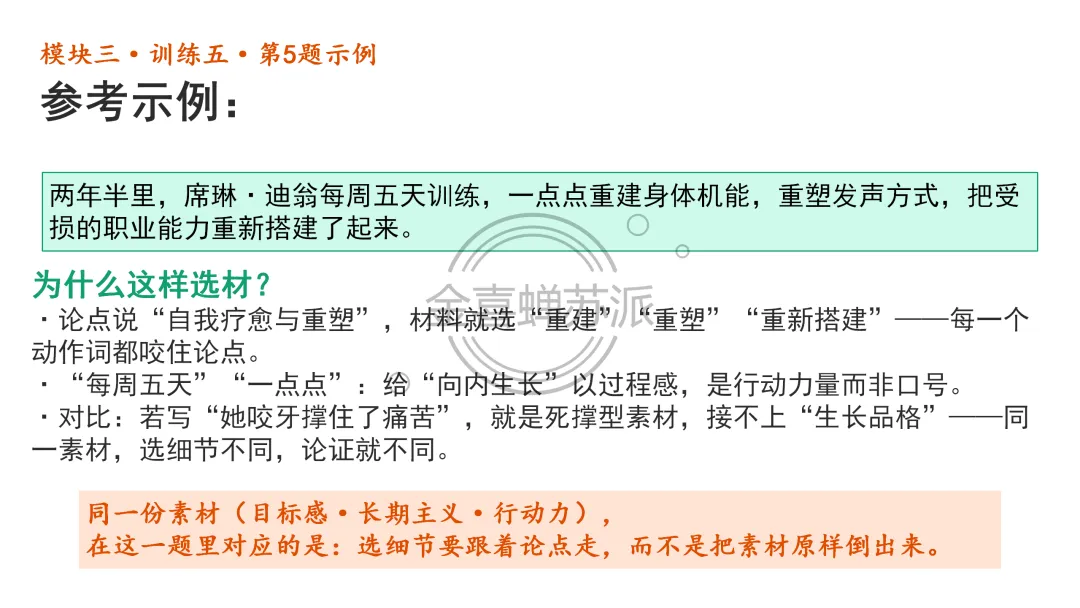 (0926苏派语文)高考作文写作全流程训练——席琳·迪翁,她做到了!(学生版+教师版+课件版+补充资料)-第31张图片-四季读书网