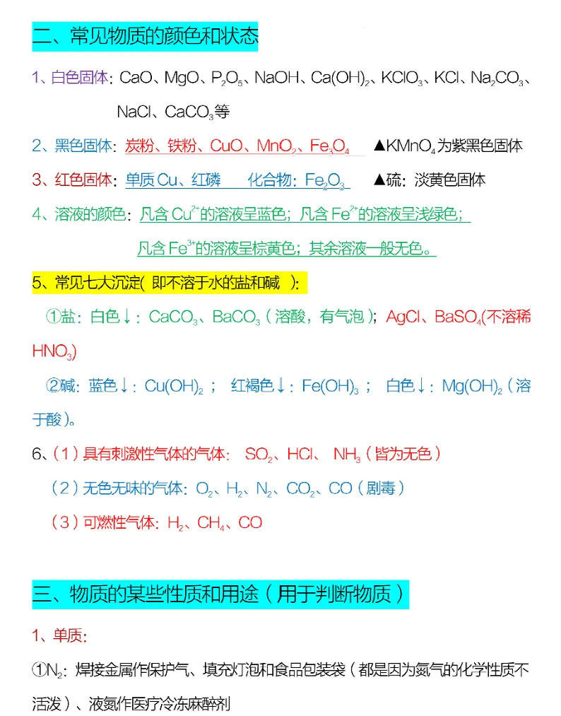 浙江初三化学(必背13个核心考点)可打印-第2张图片-四季读书网