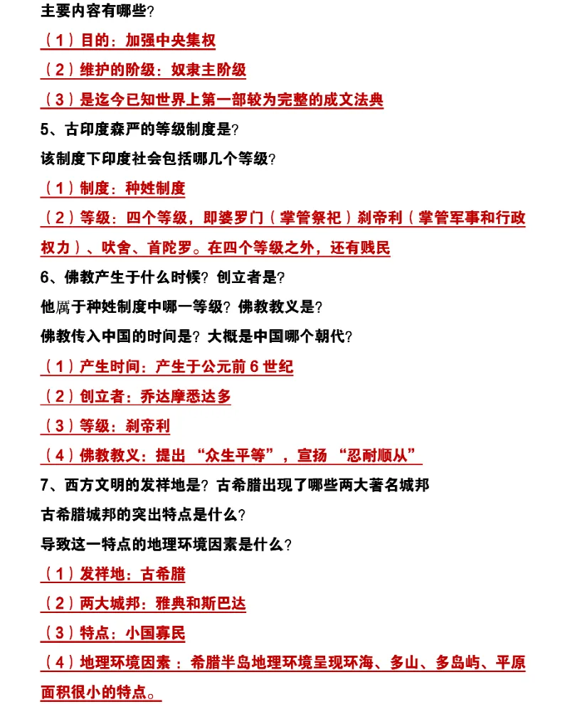 上海初三历史——问答式知识点汇总(可打印)-第2张图片-四季读书网
