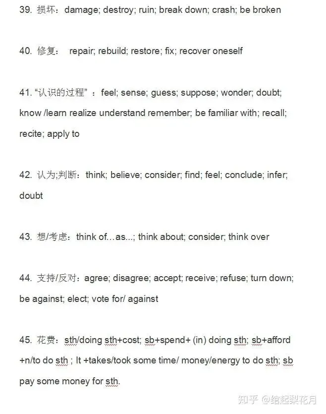 高考英语,完形填空四大类高频词汇总及450个高频词组,你都会么,在青岛找英语家教-第6张图片-四季读书网