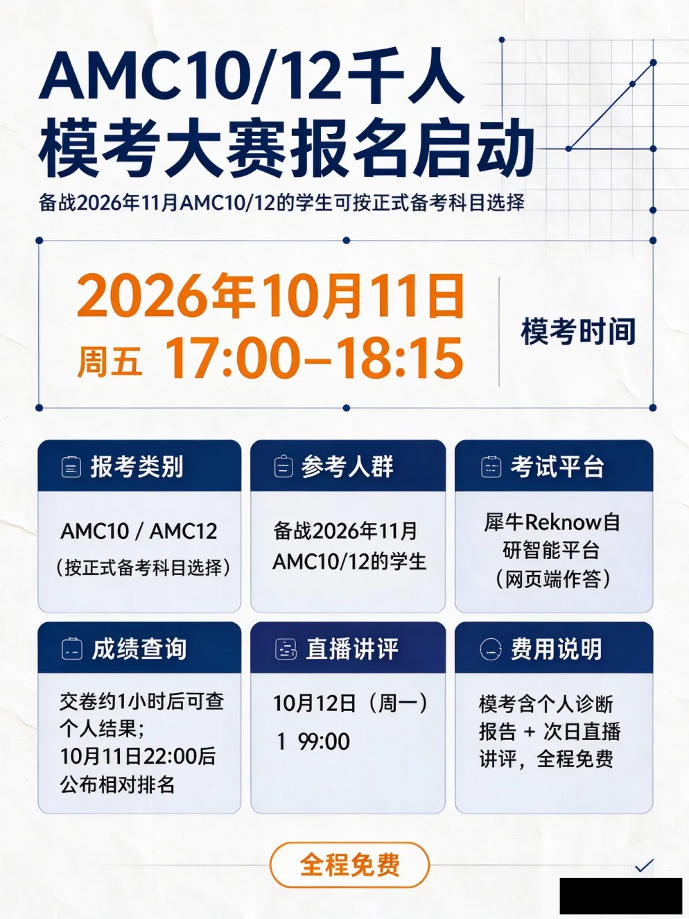 真题刷再多,不如实战一测!AMC10/12千人同场模考,免费报名,摸清真实水平!-第1张图片-四季读书网