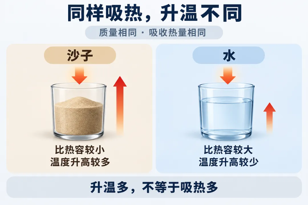初三物理|沙子和水一起晒,为什么沙子先烫手-第2张图片-四季读书网 初三物理|沙子和水一起晒,为什么沙子先烫手-第2张图片-四季读书网