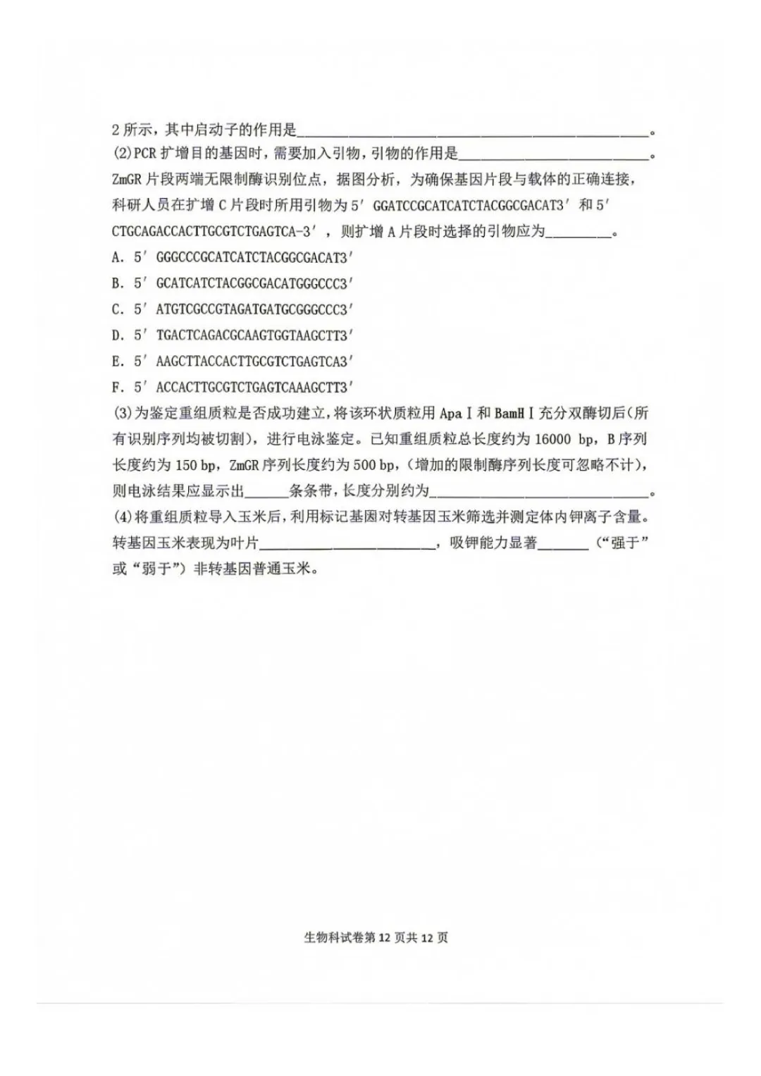 东北育才高中高三上第一次模拟考试卷+答案【2026-2027】【生物】【高清电子版】-第13张图片-四季读书网
