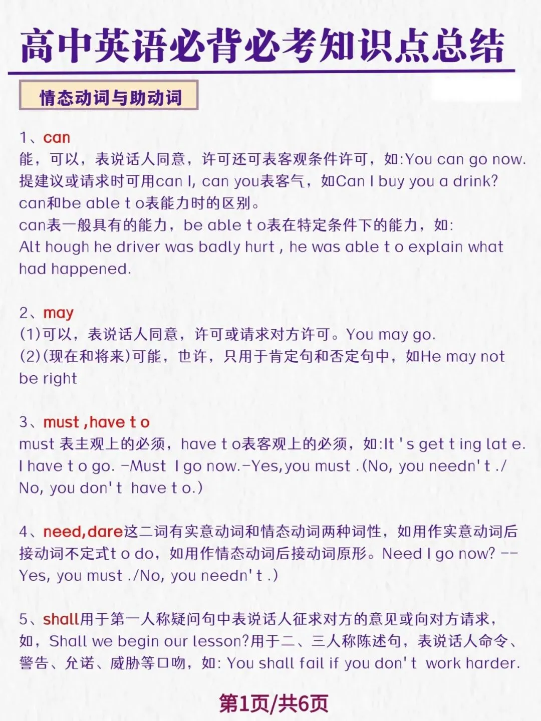 高考英语必背、必考知识点总结-第1张图片-四季读书网