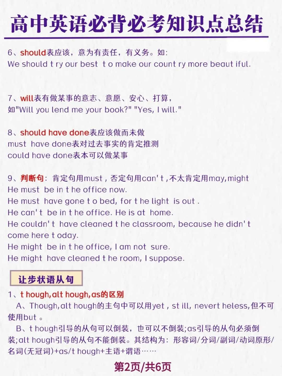 高考英语必背、必考知识点总结-第2张图片-四季读书网
