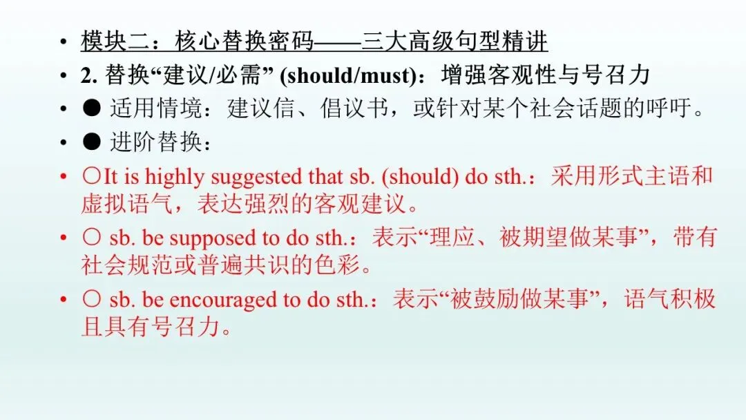告别情态动词,解锁高级句型——高考【应用文】课件PPT+视频讲解+学案-第6张图片-四季读书网