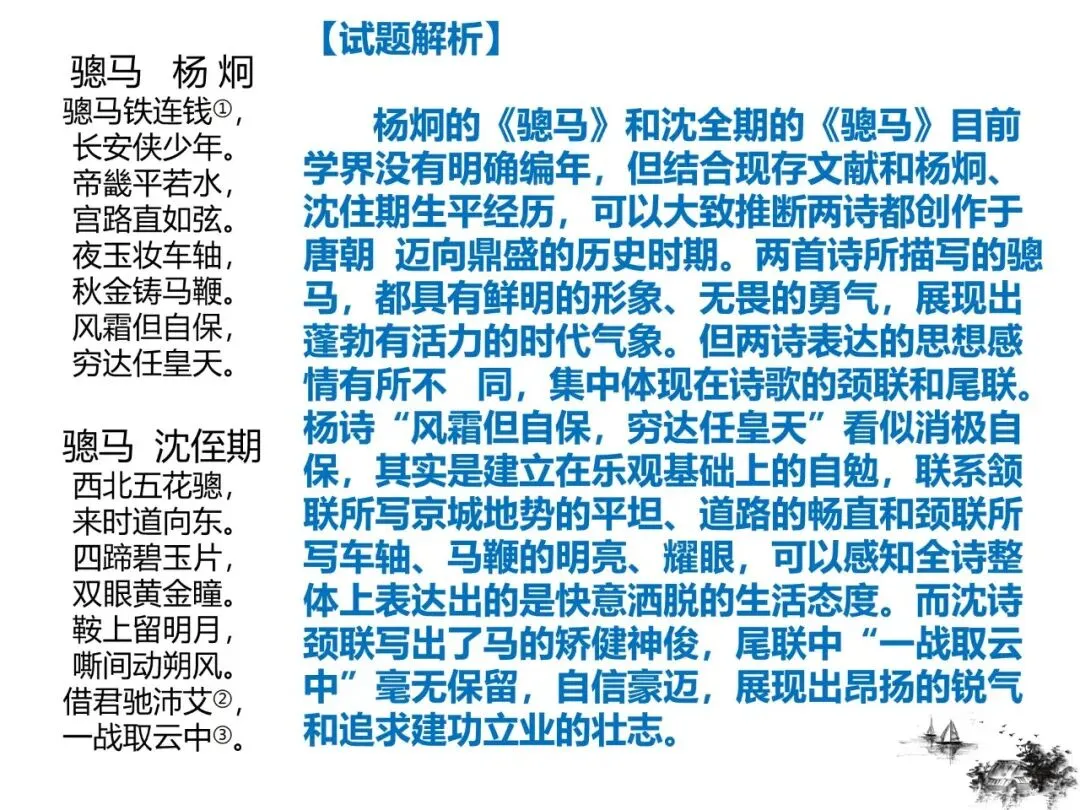 2027版古代诗歌鉴赏十二年真题(官答+解析+译注,360张灯片)-第14张图片-四季读书网 2027版古代诗歌鉴赏十二年真题(官答+解析+译注,360张灯片)-第14张图片-四季读书网