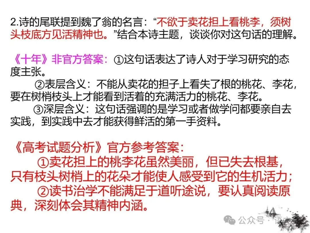 2027版古代诗歌鉴赏十二年真题(官答+解析+译注,360张灯片)-第67张图片-四季读书网 2027版古代诗歌鉴赏十二年真题(官答+解析+译注,360张灯片)-第67张图片-四季读书网