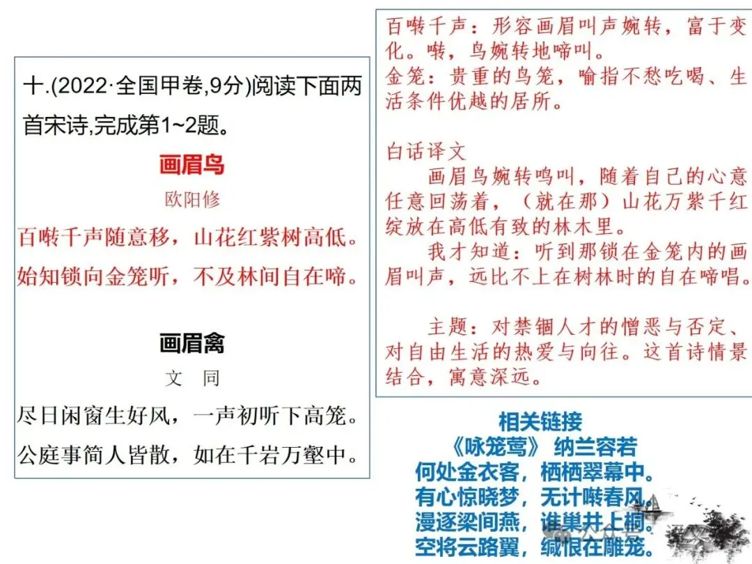2027版古代诗歌鉴赏十二年真题(官答+解析+译注,360张灯片)-第103张图片-四季读书网 2027版古代诗歌鉴赏十二年真题(官答+解析+译注,360张灯片)-第103张图片-四季读书网
