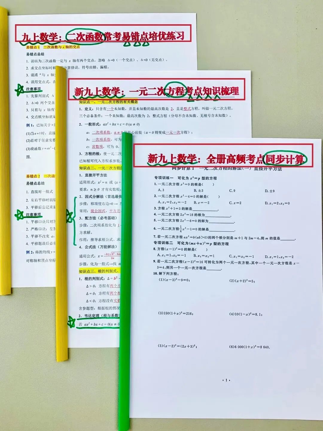 【初三】2026新教材九上数学第一次月考必背核心知识点总结(高清版可打印)-第10张图片-四季读书网