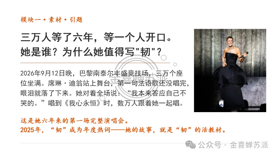 高考作文写作全流程训练——席琳·迪翁,她做到了!(学生版+教师版+课件版+补充资料)-第5张图片-四季读书网
