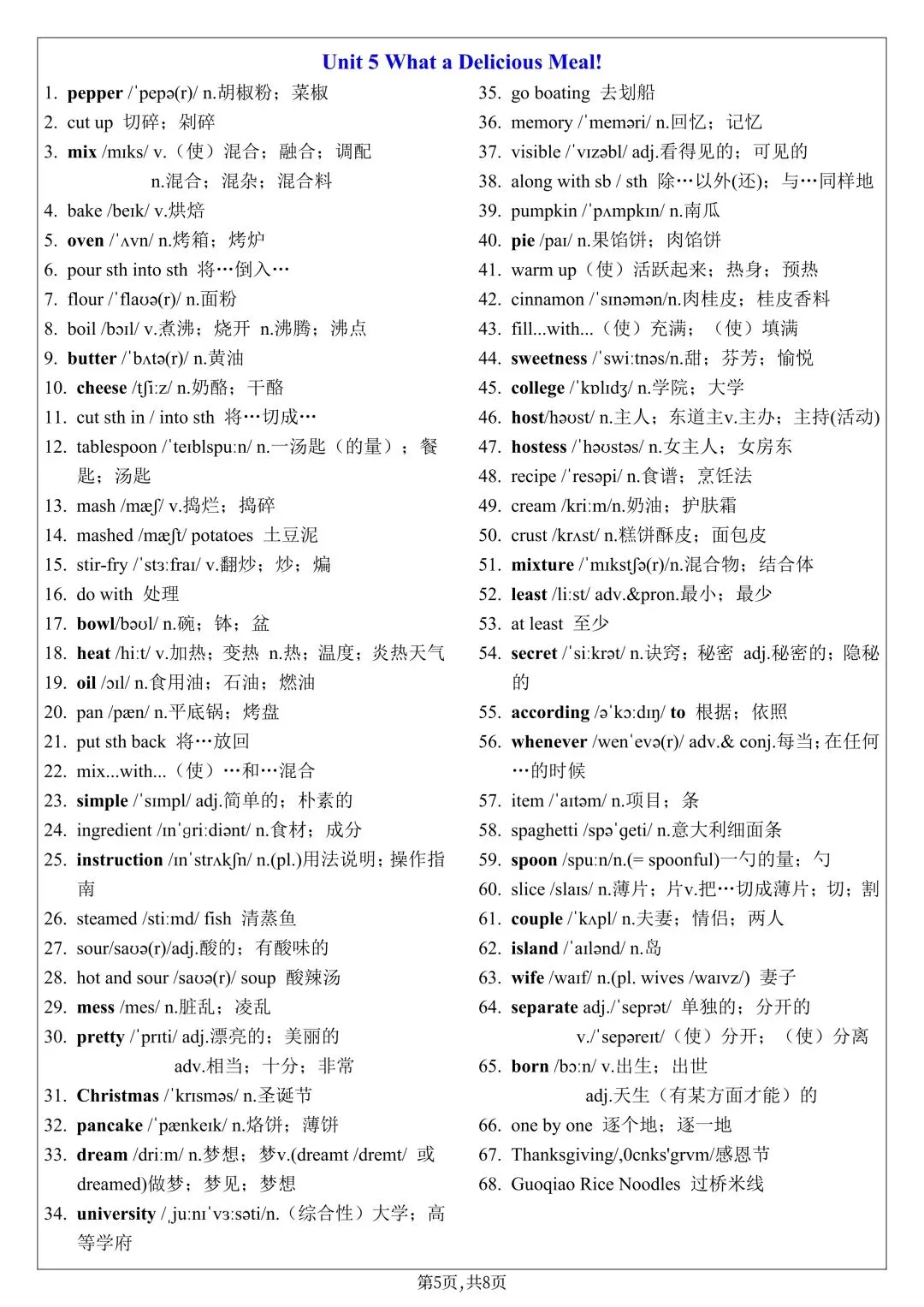 2026年新人教版初二八年级上册英语单词表默写单(背诵版带音标+英汉互译默写表)可打印-第7张图片-四季读书网 2026年新人教版初二八年级上册英语单词表默写单(背诵版带音标+英汉互译默写表)可打印-第7张图片-四季读书网