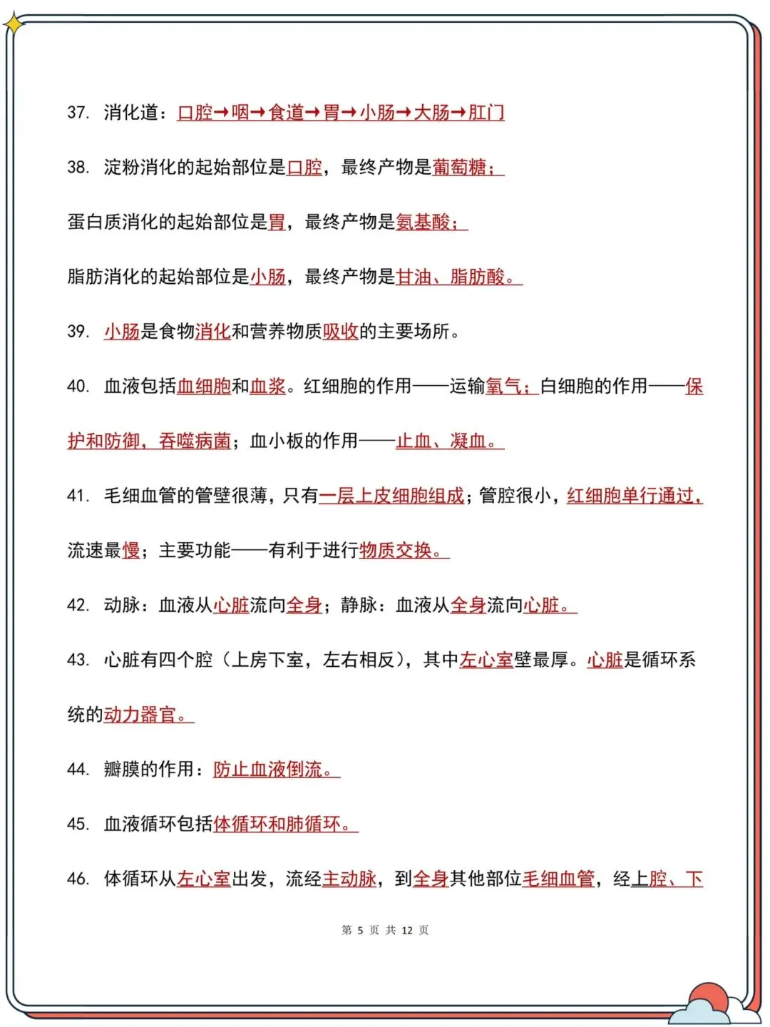 【初三】2026新教材九上生物第一次月考必背核心知识点总结(高清版可打印)-第12张图片-四季读书网