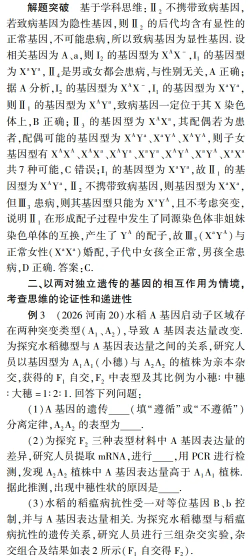例析考查科学思维的2026年高考生物真题的解题突破-第8张图片-四季读书网 例析考查科学思维的2026年高考生物真题的解题突破-第8张图片-四季读书网