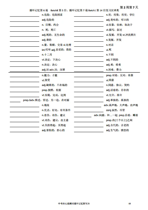 中考核心高频词793词循环记忆默写第一周第14天-第5张图片-四季读书网 中考核心高频词793词循环记忆默写第一周第14天-第5张图片-四季读书网
