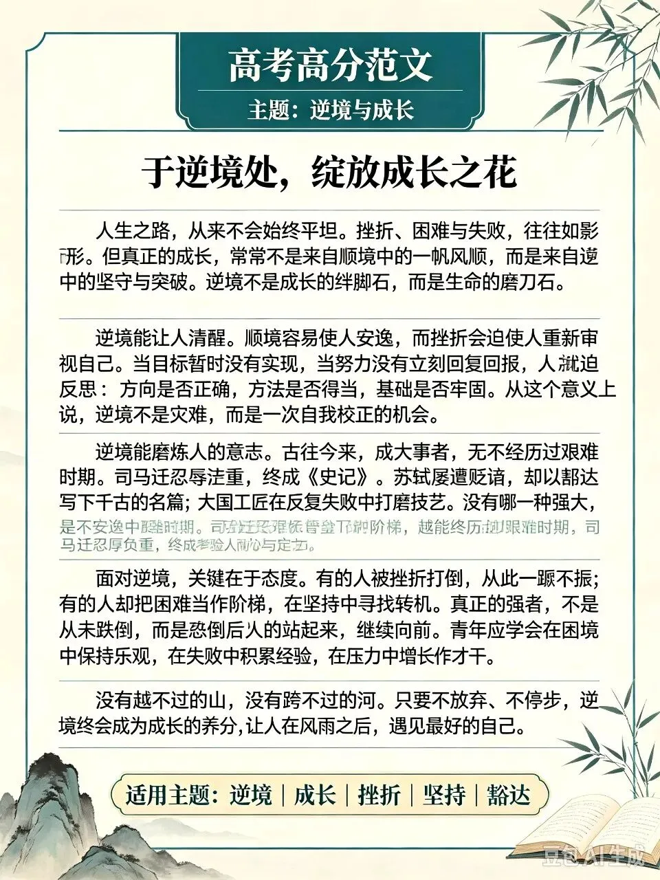 高考作文范文-第2张图片-四季读书网