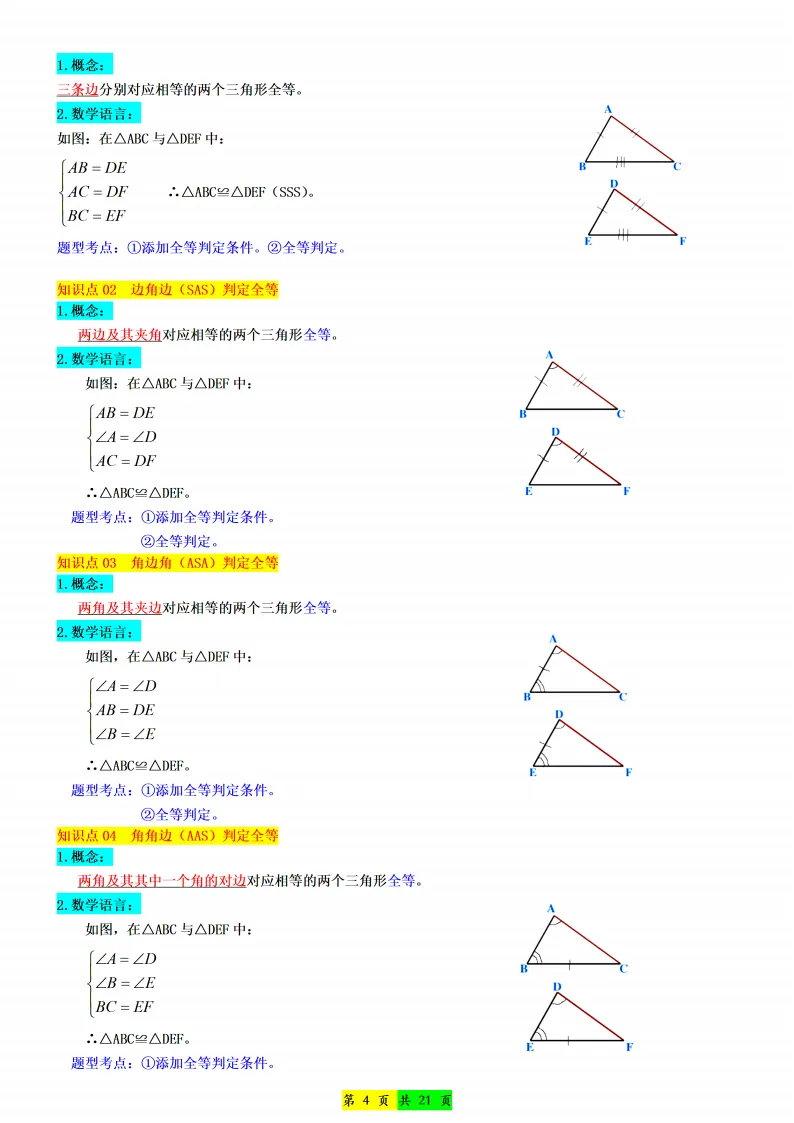 新版初二数学上册:《全册知识点总结》-第6张图片-四季读书网